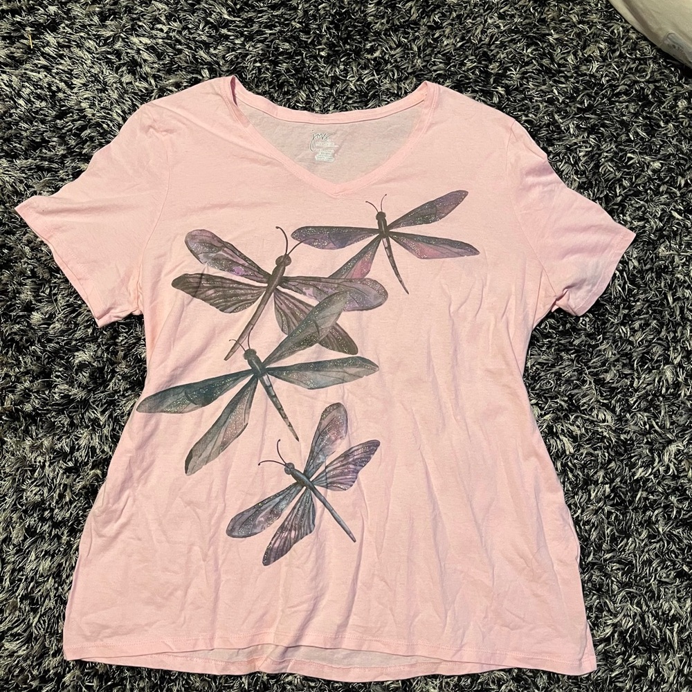 Just My Size Pink Graphic Short Sleeve Tee
